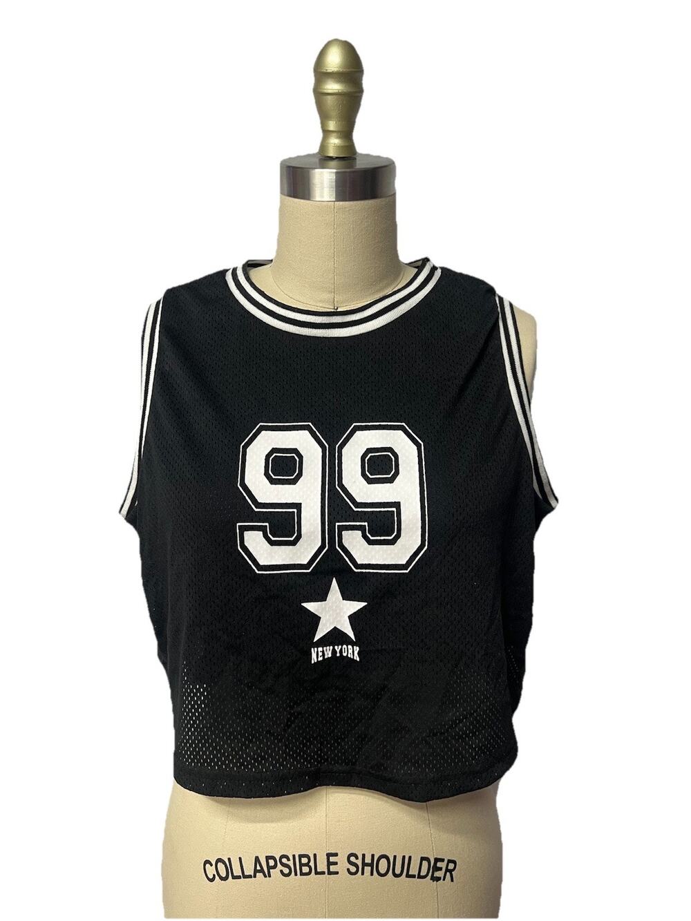 Y2k Style Women's Cropped Basketball-style Jersey Tank Top 99 New York sz L